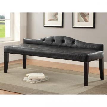 Furniture of America Huntress Crocodile Leatherette Button Tufted 64-inch Bench