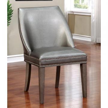 Furniture of America Galleri Grey Leatherette Wingback Accent Chair (Set of 2)