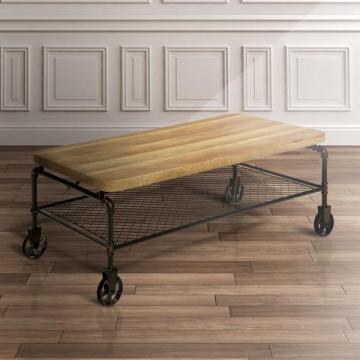 Furniture of America Galbus Industrial Antique Black 1-shelf Coffee Table