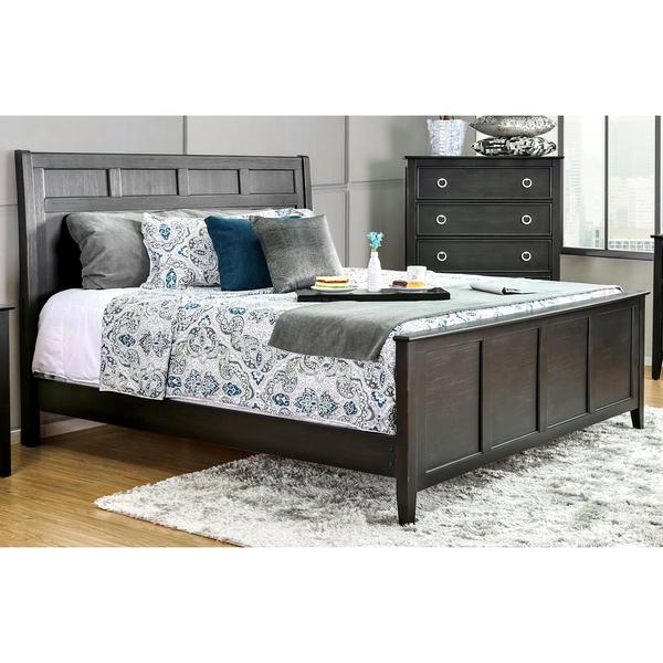 Furniture of America Gailes Transitional Wire-brushed Black Queen-size Bed