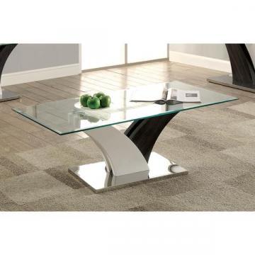 Furniture of America Bevelen Contemporary Two-Tone White/Dark Grey Coffee Table