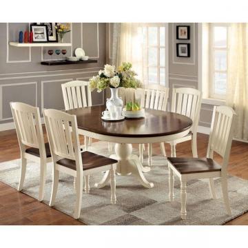 Furniture of America Bethannie Cottage Style 2-Tone Oval Dining Table