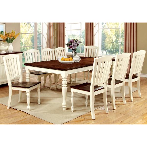 Furniture of America Bethannie Cottage Style 2-Tone Dining Table