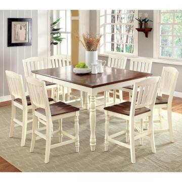Furniture of America Bethannie 9-Piece Cottage Style Counter Height Dining Set