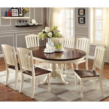 Furniture of America Bethannie 7-Piece Cottage Style Oval Dining Set