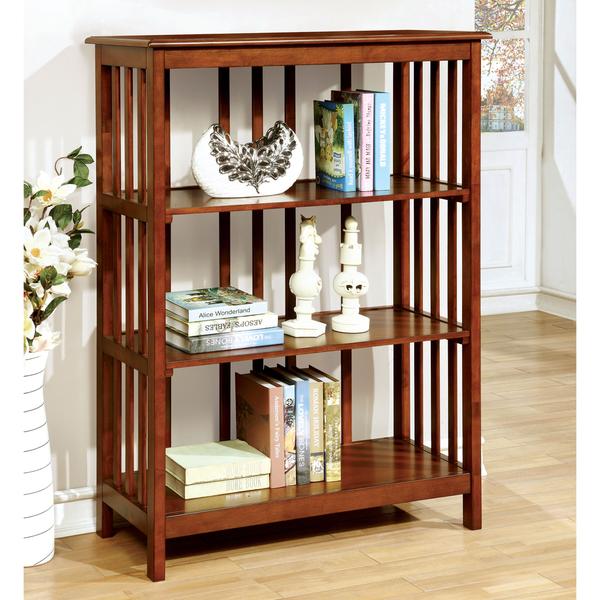 Furniture of America Bellins Mission Style 3-Shelf Bookshelf