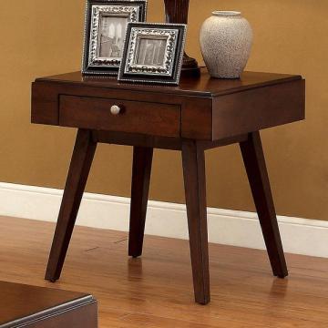 Furniture of America Baine Mid-century Brown Cherry End Table