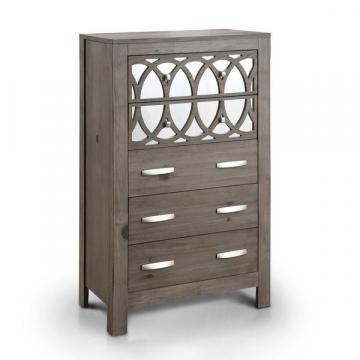 Furniture of America Alessa Contemporary Mirrored Rustic 5-drawer Chest