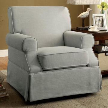Furniture of America Adel Rolled Arm Linen-Like Fabric Glider Rocker Chair