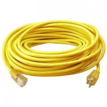 Master Electrician Extension Cord, 12/3 SJTW Yellow Round Vinyl, 50 Foot