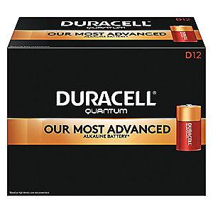 Duracell D Standard Battery, Duracell Quantum, Alkaline, PK12