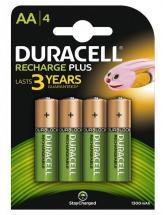 Duracell AA 1300mAh Rechargeable Ni-MH Batteries, 4 Pack