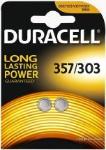 Duracell 357/303 1.55V Silver Oxide Battery, 2 Pack
