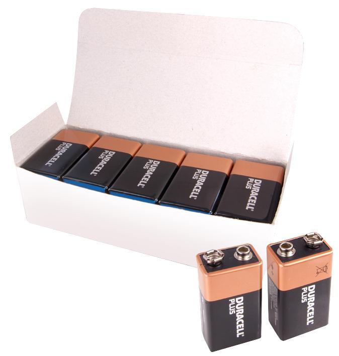Duracell Plus 9V Batteries, 10 Pack