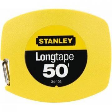 Stanley Closed Case Steel Long Tape Measure, 50-Ft.