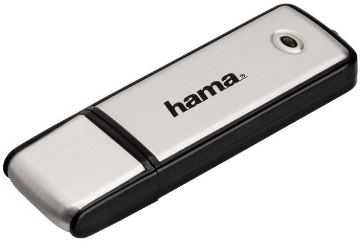 Hama 8GB Fancy USB 2.0 Flash Drive - 10 MB/s, Black/Silver