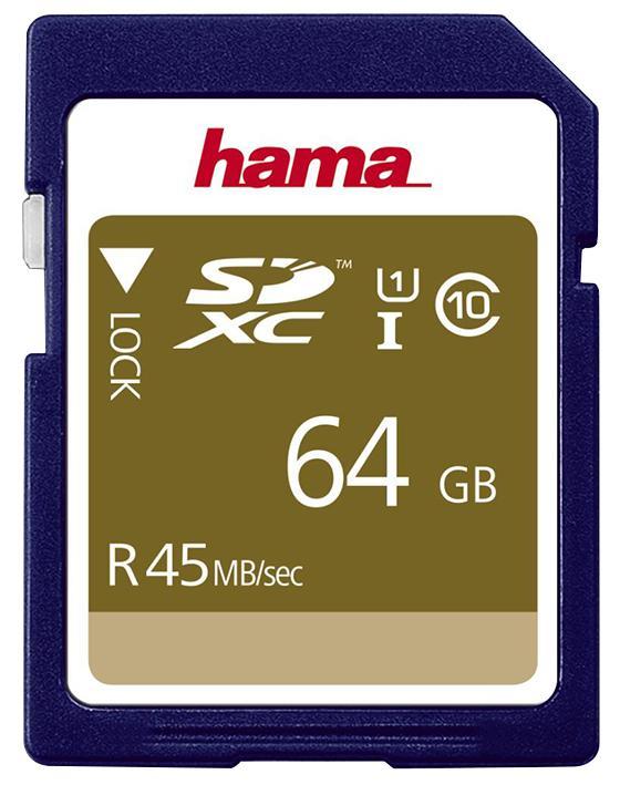 Hama 64GB Class 10 UHS-1 SDHC Card - 45 MB/s