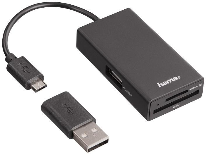 Hama USB 2.0 OTG Hub & Card Reader for Mobile Devices / PCs