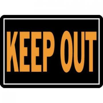 Hy-Ko Sign, "Keep Out", Hy-Glo Orange & Black Aluminum, 10x14"