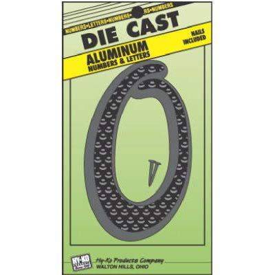 Hy-Ko House Address Number "0", Black Die-Cast Aluminum, 4.5"
