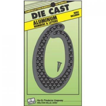 Hy-Ko House Address Number "0", Black Die-Cast Aluminum, 4.5"