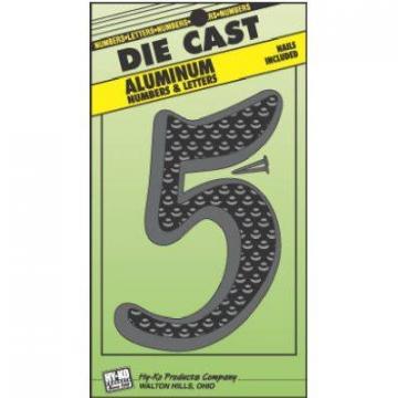 Hy-Ko House Address Number "5", Black Die-Cast Aluminum, 4.5"