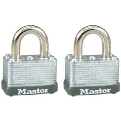 Master Lock 2-Pack 1-1/2" Warded Steel Laminated Keyed-Alike Padlock