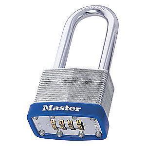 Master Lock Combination Padlock, 2-1/4", Silver