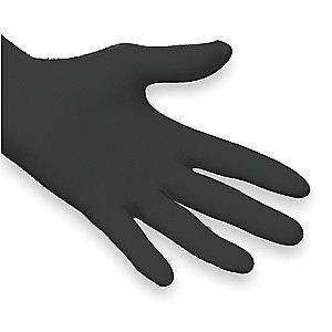 Microflex 9-1/2" Unlined Nitrile Disposable Gloves, Black, Size  L, 100PK
