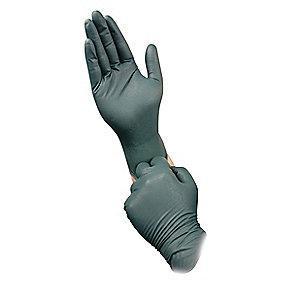 Microflex 10-1/2" Flock Nitrile Disposable Gloves, Dark Green, Size  2XL, 50PK