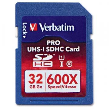 Verbatim 32GB Pro 600X SDHC Memory Card, UHS-1 U3 Class 10
