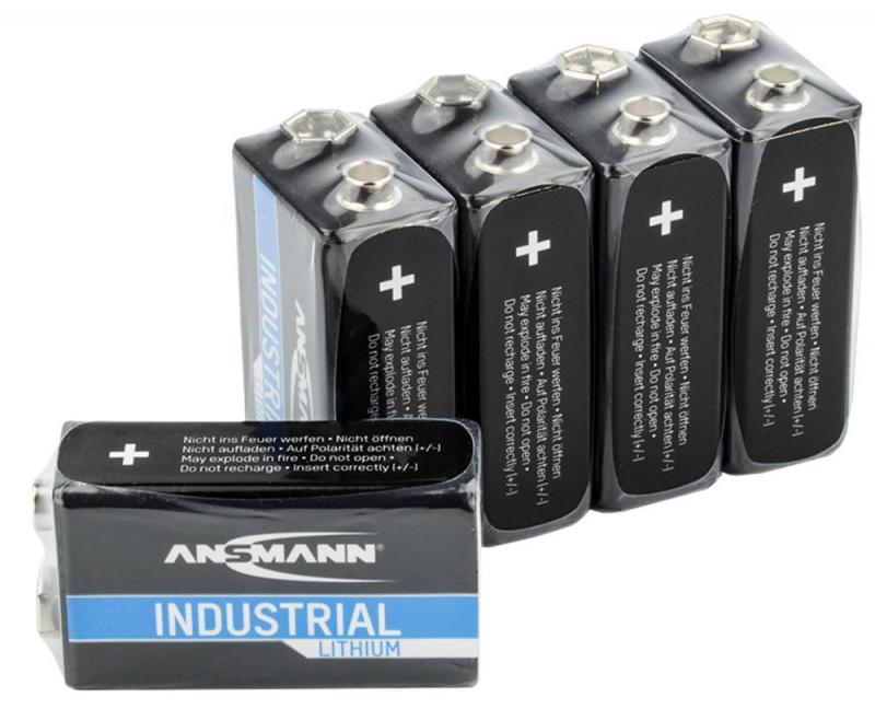 Ansmann 9V Industrial Lithium Batteries 5 Pack