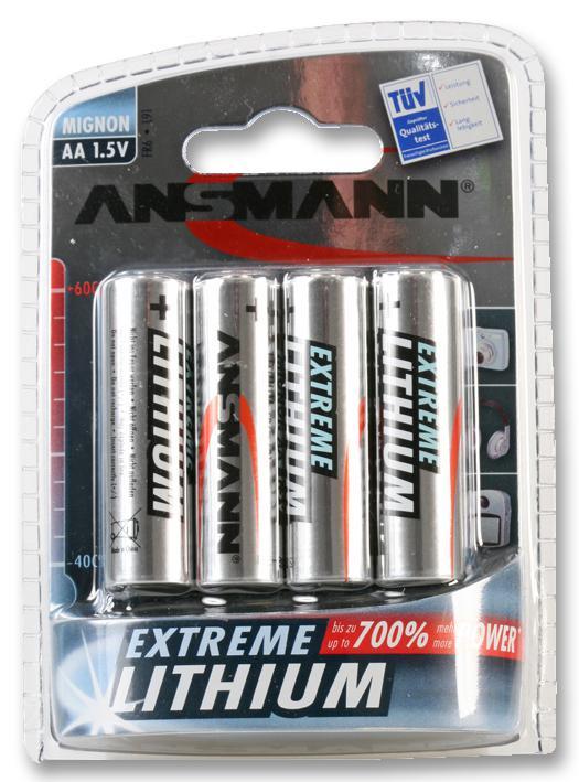 Ansmann AA Extreme Lithium Batteries 4 Pack