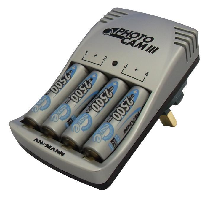 Ansmann PhotoCam III Battery Charger & 4x AA NiMH Batteries 2850