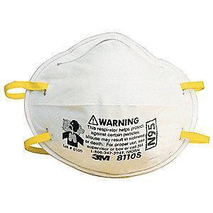 3M N95 Disposable Particulate Respirator, White, S, 20PK