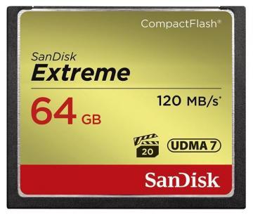 Sandisk 64GB Extreme CompactFlash Memory Card - 120 MB/s