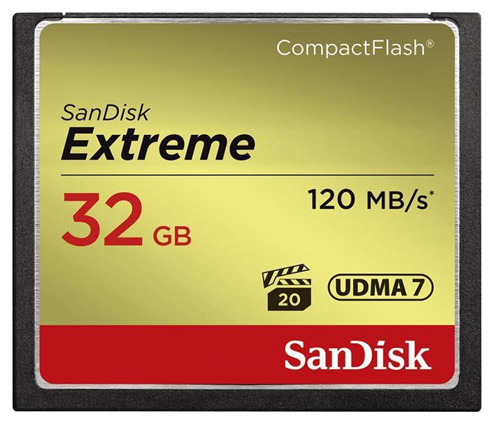 Sandisk 32GB Extreme CompactFlash Memory Card - 120 MB/s