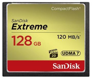 Sandisk 128GB Extreme CompactFlash Memory Card - 120 MB/s