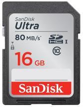 Sandisk 16GB Class 10 Ultra SDHC UHS-1 Memory Card - 80 MB/s