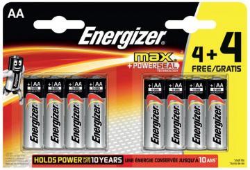 Energizer Retail Packed Max 4+4 Value Pack Alkaline AA Batteries