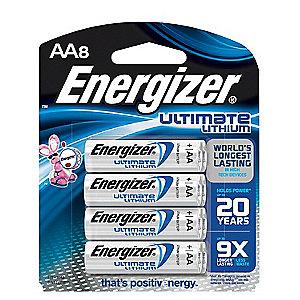 Energizer AA Standard Battery, Energizer Ultimate, Lithium, PK8