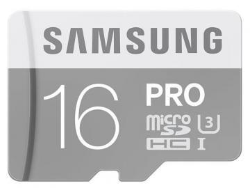 Samsung 16GB PRO MicroSDHC Card with SD Adapter - Class 10 UHS-3 90 MB/s
