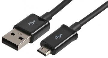 Samsung USB to Micro USB Plug Black Charge and Sync Cable - 1m