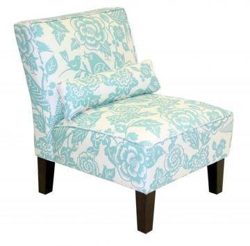 Skyline Furniture Armless Chair in Canary Robin