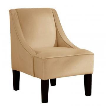 Skyline Furniture Swoop Arm Chair in Velvet Buckwheat
