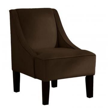 Skyline Furniture Swoop Arm Chair in Velvet Chocolate