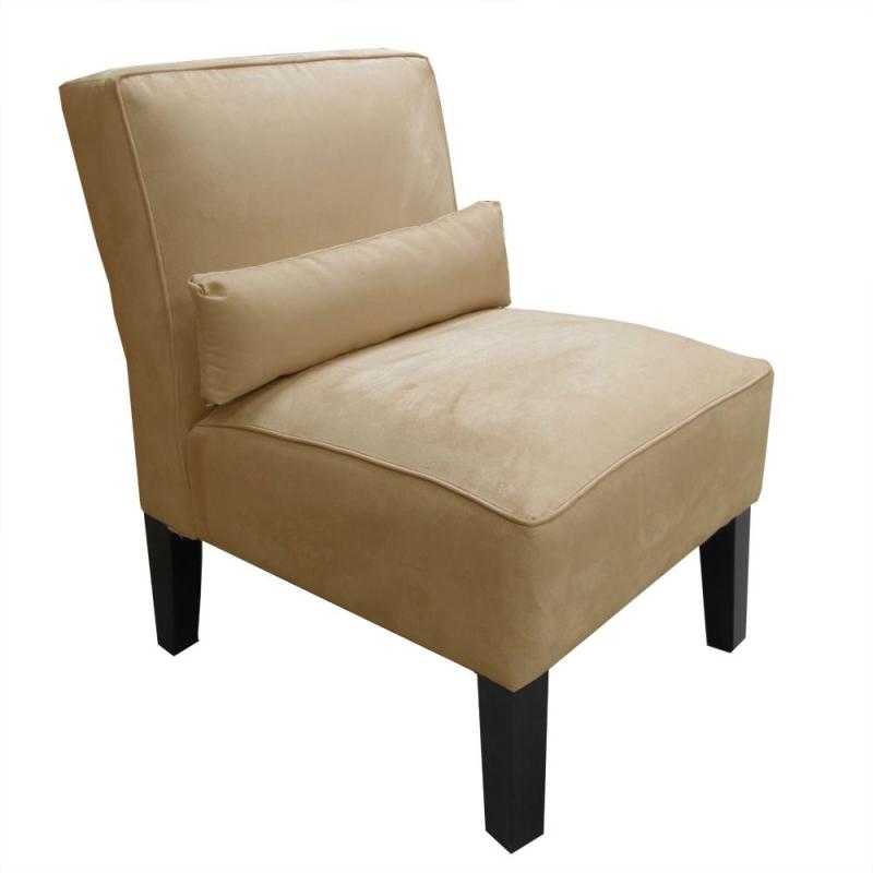Skyline Furniture Armless Chair in Premier Microsuede, Saddle