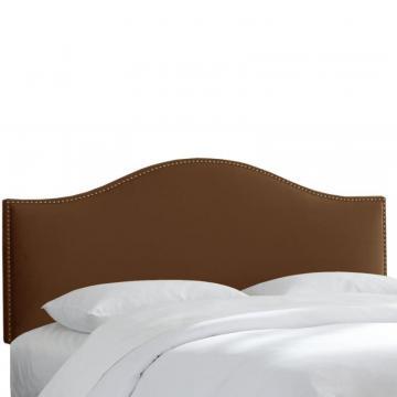 Skyline Furniture King Size Upholstered Headboard in Chocolate Microsuede