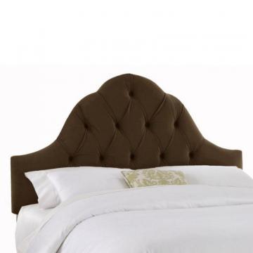 Skyline Furniture Upholstered Queen Headboard in Velvet Chocolate