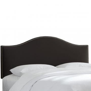 Skyline Furniture Full Size Upholstered Headboard in Black Microsuede